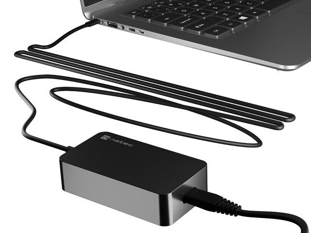 Natec Laptop Charger Grayling Usb-C 65w For Laptops Tablets Phones