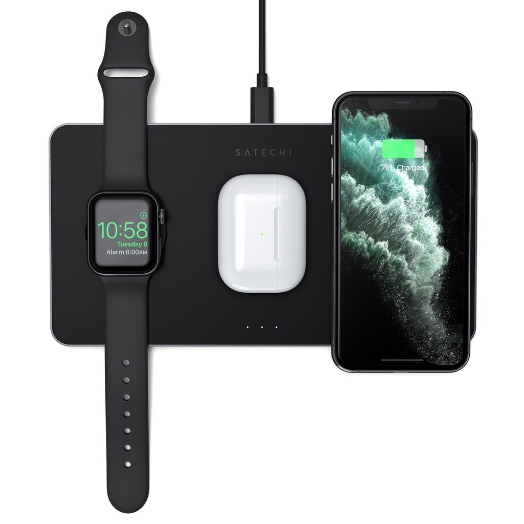 Cargador Inalámbrico Satechi St-X3twcpm Cargador De Dispositivo Móvil Auriculares, Smartphone, Reloj Inteligente Negro Corriente Alterna Interior