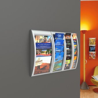 Paperflow Compacto Wandprospekthalter Din A4 Transversal 4-Vías Plateado