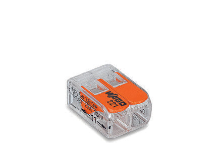 Wago 221-412 Conector Cage Clamp Naranja, Transparente