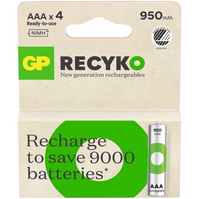 Recyko Aaa-Battery 950mah Nimh 4-Pack
