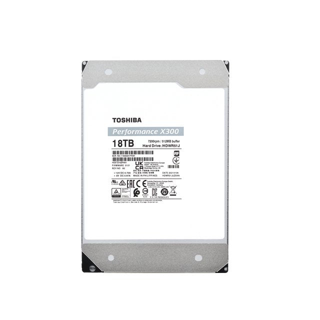 Disco Duro Toshiba X300 Performance 18 Tb - Internal - 3.5 - Sata 6gb/S - 7200 Rpm - Buffer: 512 Mb