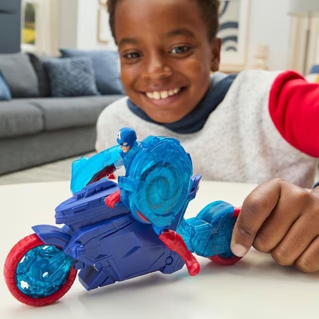 Moto Lanzaescudos + Figura Capitan America Los Vengadores Avengers Marvel