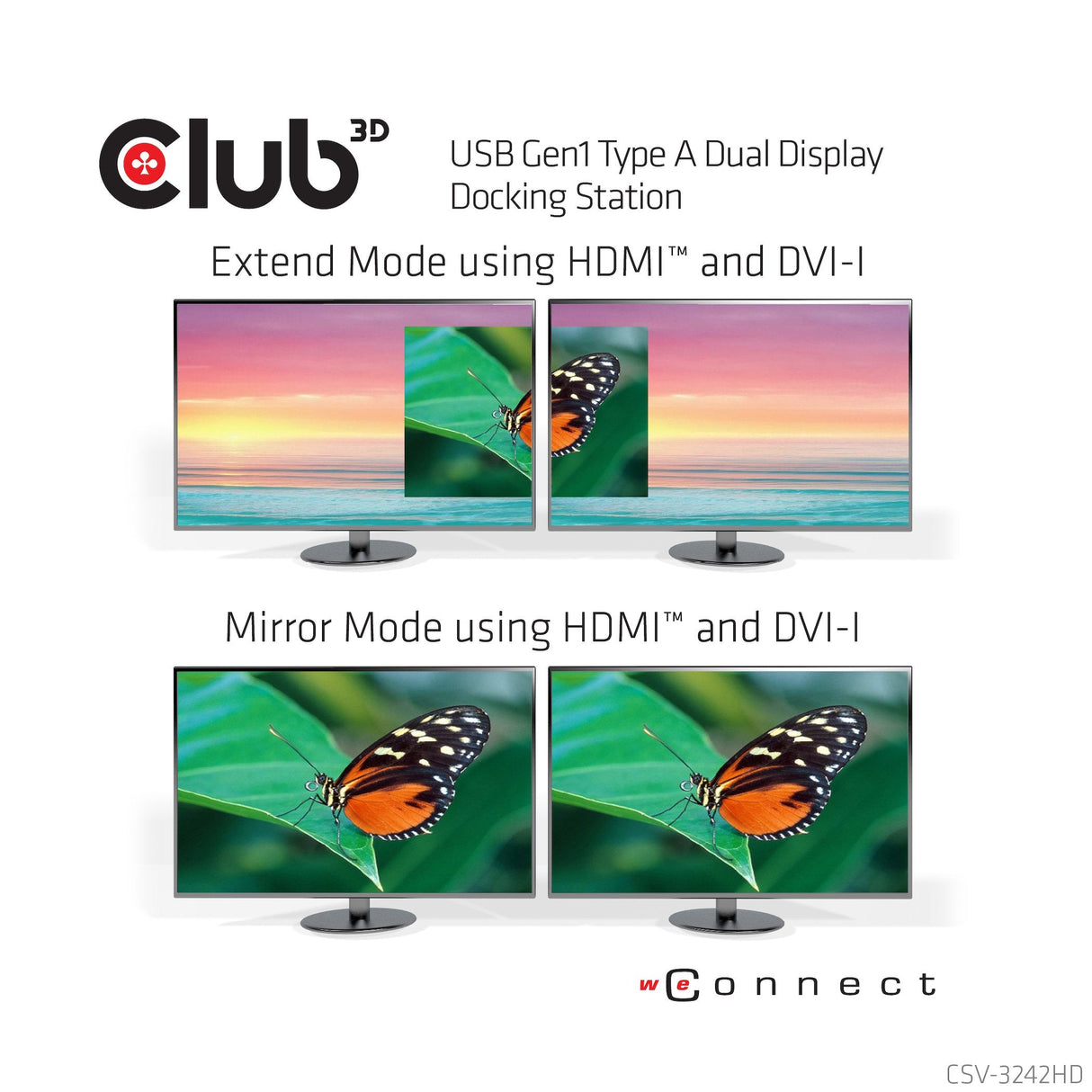 Club3d Sensevision Usb3.0 Dual Display Docking Station