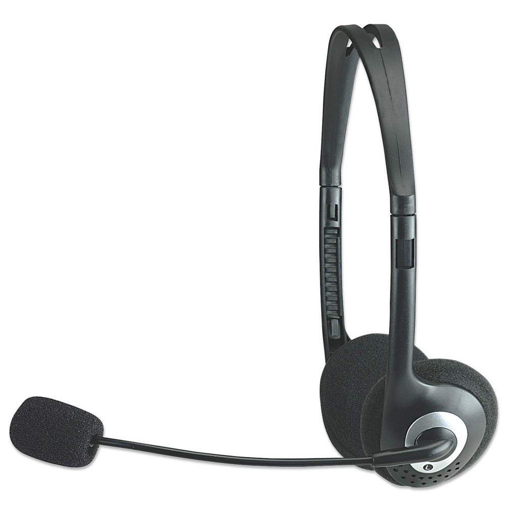 EAN 0766623164429 - Manhattan 164429 auricular y casco Auriculares Alámbrico Diadema Llamadas/Música Negro, Plata imagen 3