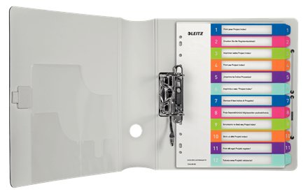 Leitz Wow Indice De Plastico Imprimible Multicolor 12 Pestañas - Multitaladro - Formato A4 - Color Translucido
