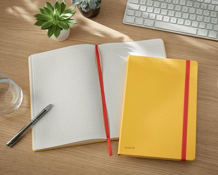 Leitz Cuaderno De Notas Cosy Touch 80h Cuadriculado T/Dura Cierre C/Goma Din B5 Amarillo