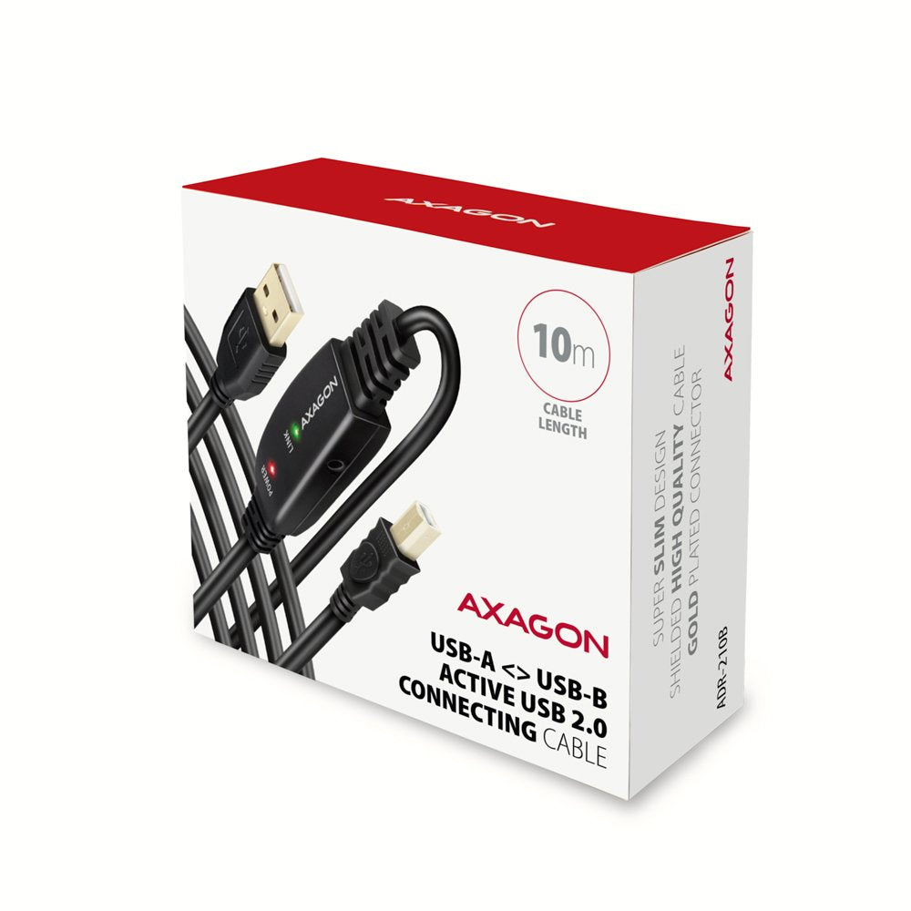 Axagon Adr-210b Aktives Usb 2.0 Verbindungscable, Usb-A Auf Usb-B - 10m
