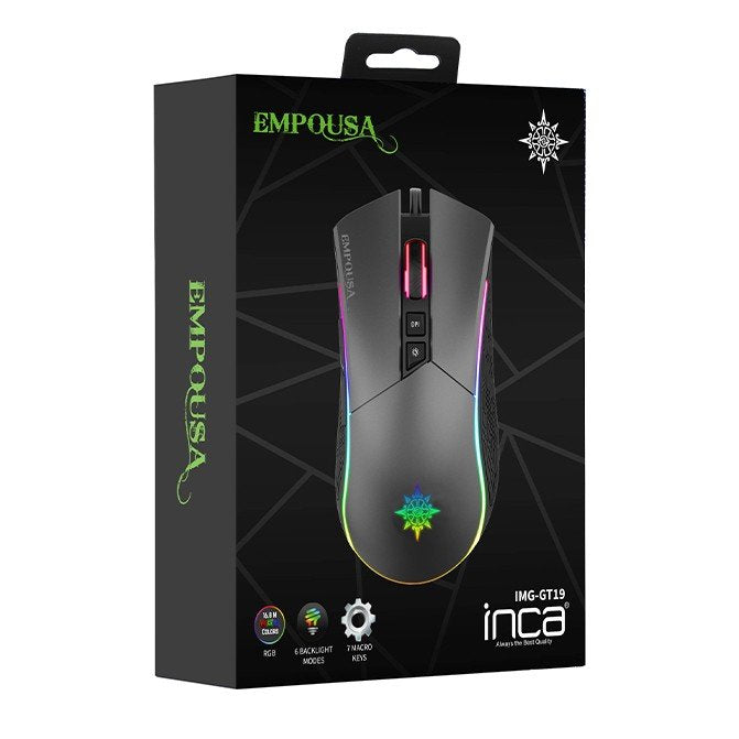 Inca Gaming Raton Img-Gt19 4800 Dpi, Rgb, 7 Botones, Usb