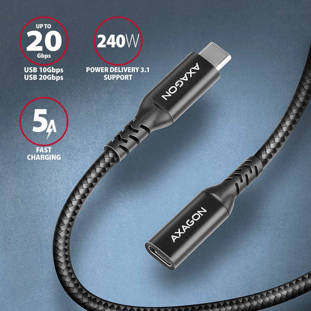 Cable Axagon Bucm32-Cf05ab Usb Usb 3.2 Gen 2x2 0,5 M Usb C Negro