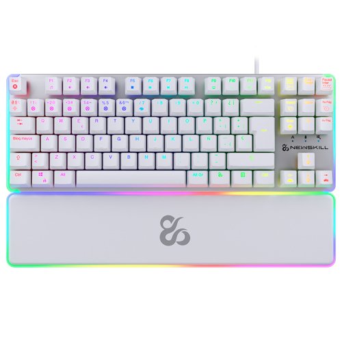 Newskill Teclado Gaming Optomecanico Gungnyr Tkl Pro Ivory. Rgb. Tenkeyless. Switch Gateron Intercambiable. Blanco