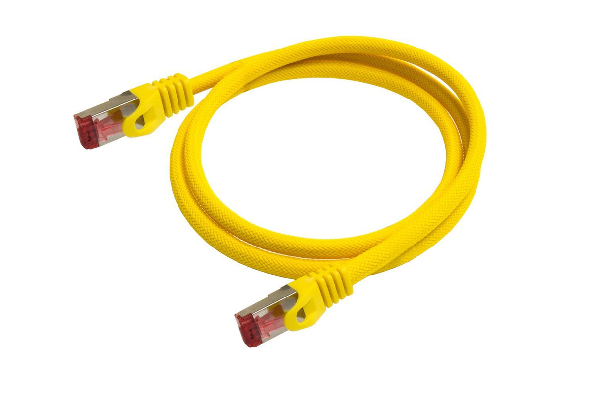 Python Cat.6 Cable De Red Con Malla De Nailon Amarillo 7,5m
