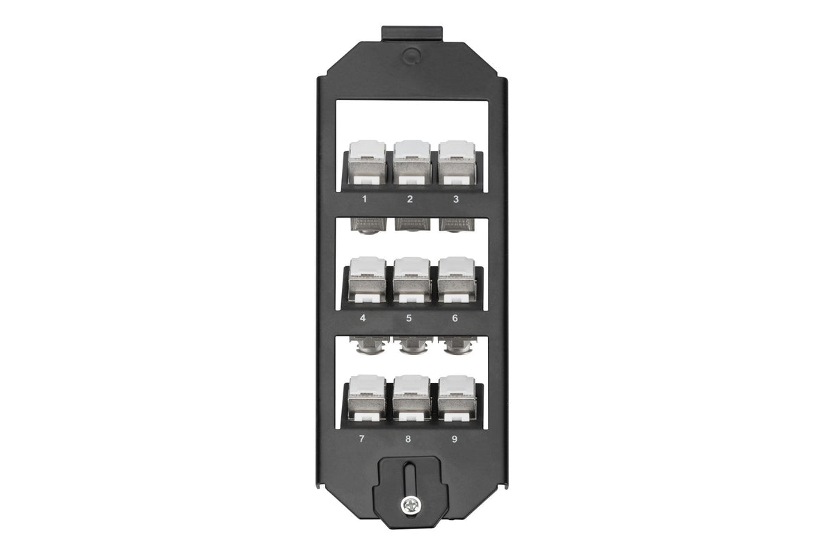 Soporte De Depósito De Suelo Digitus Para Módulos Keystone, Triple, Marco De Montaje Negro, Para Obo-Ackermann Ges9 An-25179