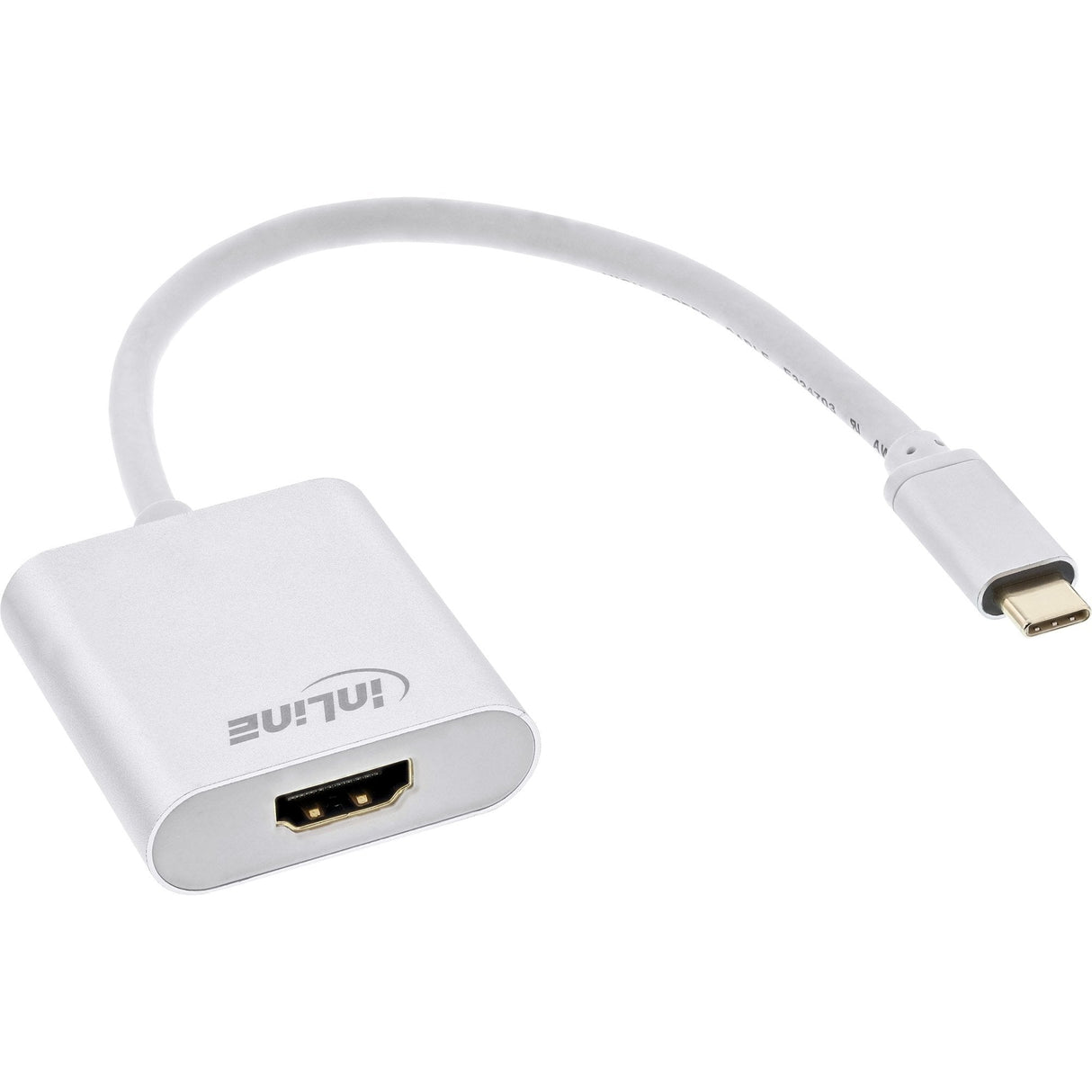 Adaptador Usb Inline, Usb Tipo C Macho A Hdmi Hembra (Modo Dp Alt), 4k2k, Plata, 0,2 M