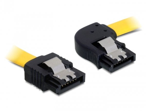 Delock Sata 6 Gb S Cable Gerade Auf Rechts Gewinkelt 30 Cm Gelb
