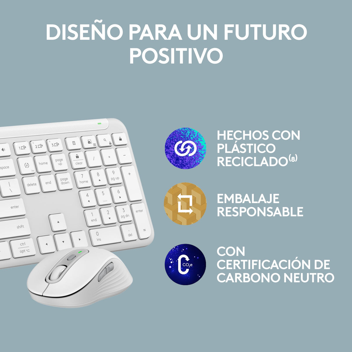 EAN 5099206120327 - Logitech 920-012596 teclado Ratón incluido Oficina RF Wireless + Bluetooth QWERTY Español Blanco imagen 16