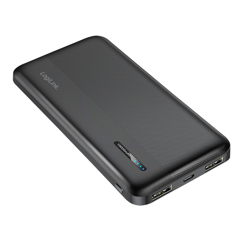 Logilink Mobile Power Bank, Lipo, 10.000 Mah, Usb-C In Out, Negro