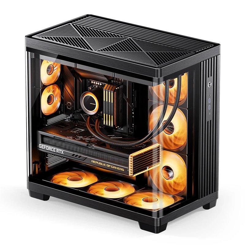Jonsbo Tk-4 Gehäuse, Midi-Tower, Atx, Tempered Glass - Schwarz