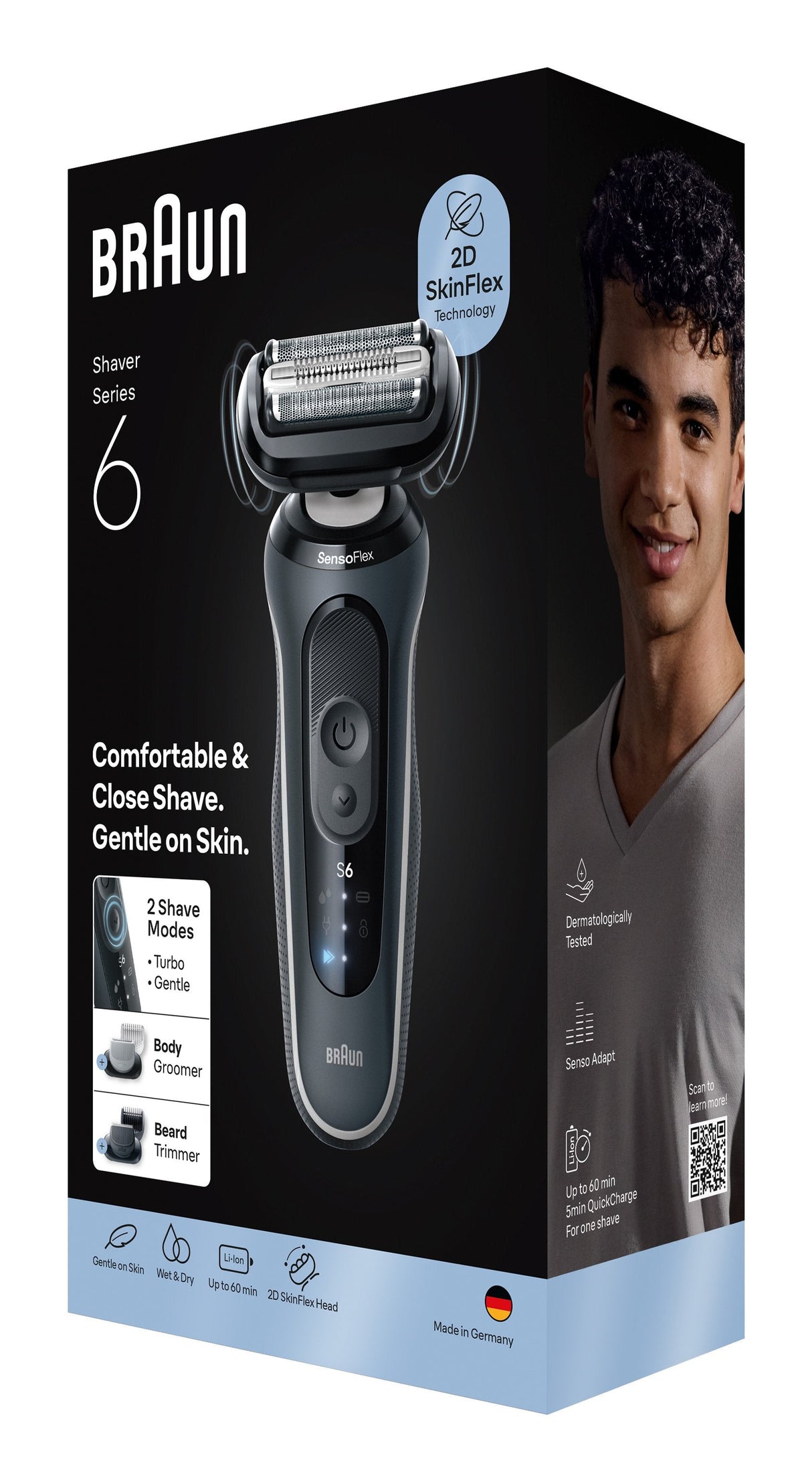 Afeitadora Braun Series 6 62-G1650s (Negro) 8700216645362