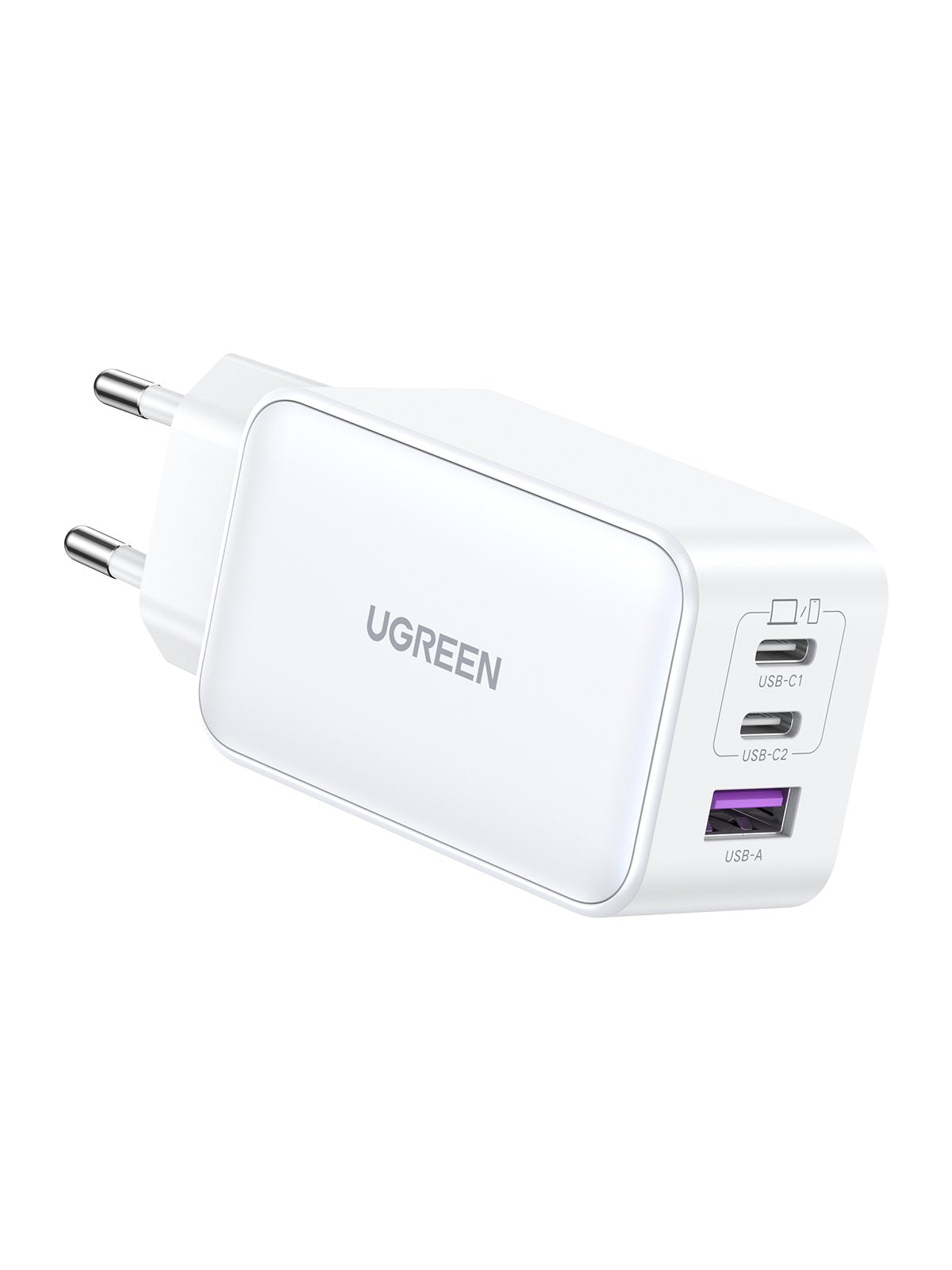 Cargador Rápido Ugreen Nexode Usb-A+2*Usb-C 65w Gan Tech Blanco