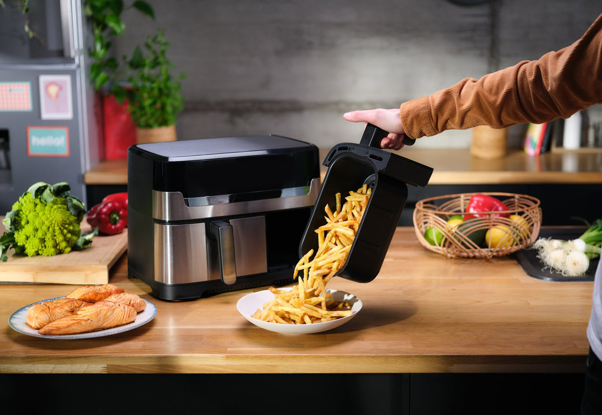 EAN 3045380024236 - Tefal Dual Easy Fry & Grill EY905D Doble 8,3 L Independiente 2700 W Freidora de aire caliente Acero inoxi imagen 5