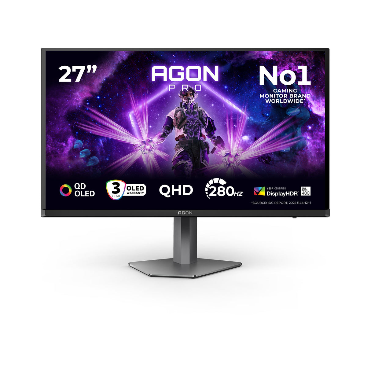 EAN 4038986182478 - AOC AGON PRO AG276QZD2 pantalla para PC 67,3 cm (26.5") 2560 x 1440 Pixeles Quad HD QD-OLED Negro, Gris imagen 1