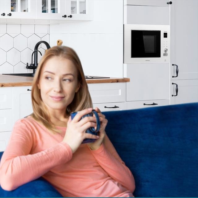 Cecotec Grandheat 2090 Built-In Touch White Microondas Encastrable Con Grill 21l 1200w - Temporizador Hasta 60min - 8 Funciones Preconfiguradas
