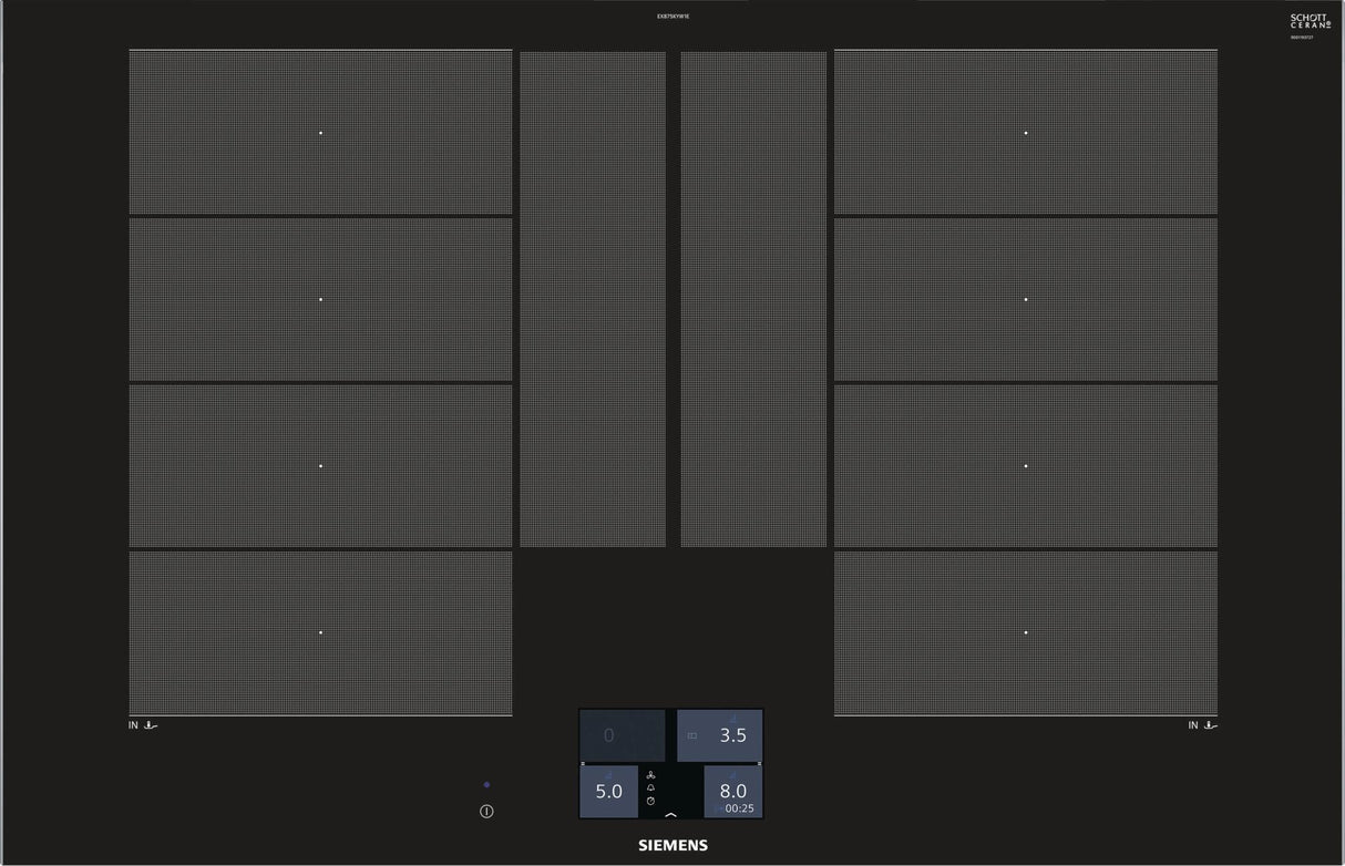 Siemens Ex875kyw1e Hobs Negro Integrado Placa De Inducción 4 Zona(S)