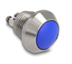 Drucktaster Zum Einbau 12 Mm 2 X Schraubklemme Blau