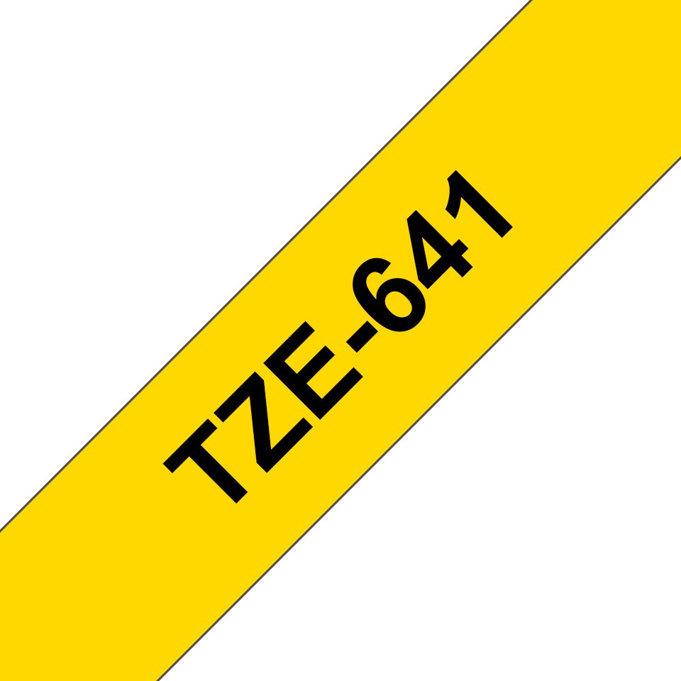 EAN 0012502625957 - Brother TZE-641 cinta para impresora de etiquetas Negro sobre amarillo imagen 1