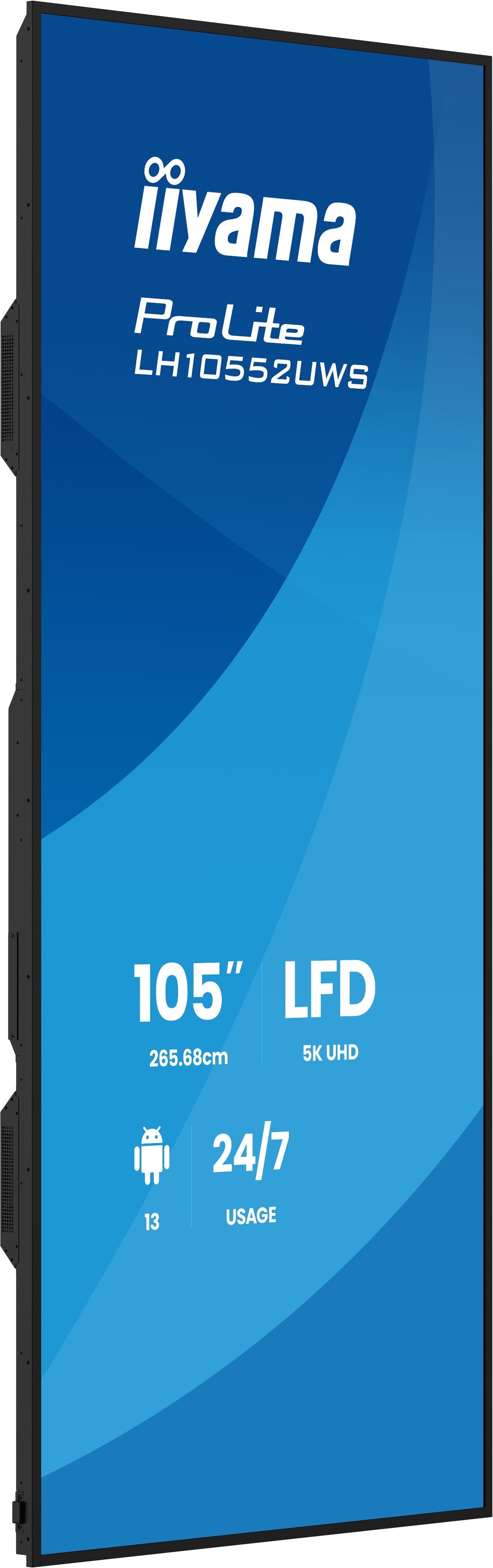 265,7cm 104.6" (5120x2160) Iiyama Lh10552uws-B1ag 21:9 5k Uw Ips 8ms 60hz Hdmi Displayport Usb-C Rj45 Rs-232c Vesa Speaker Wifi Black