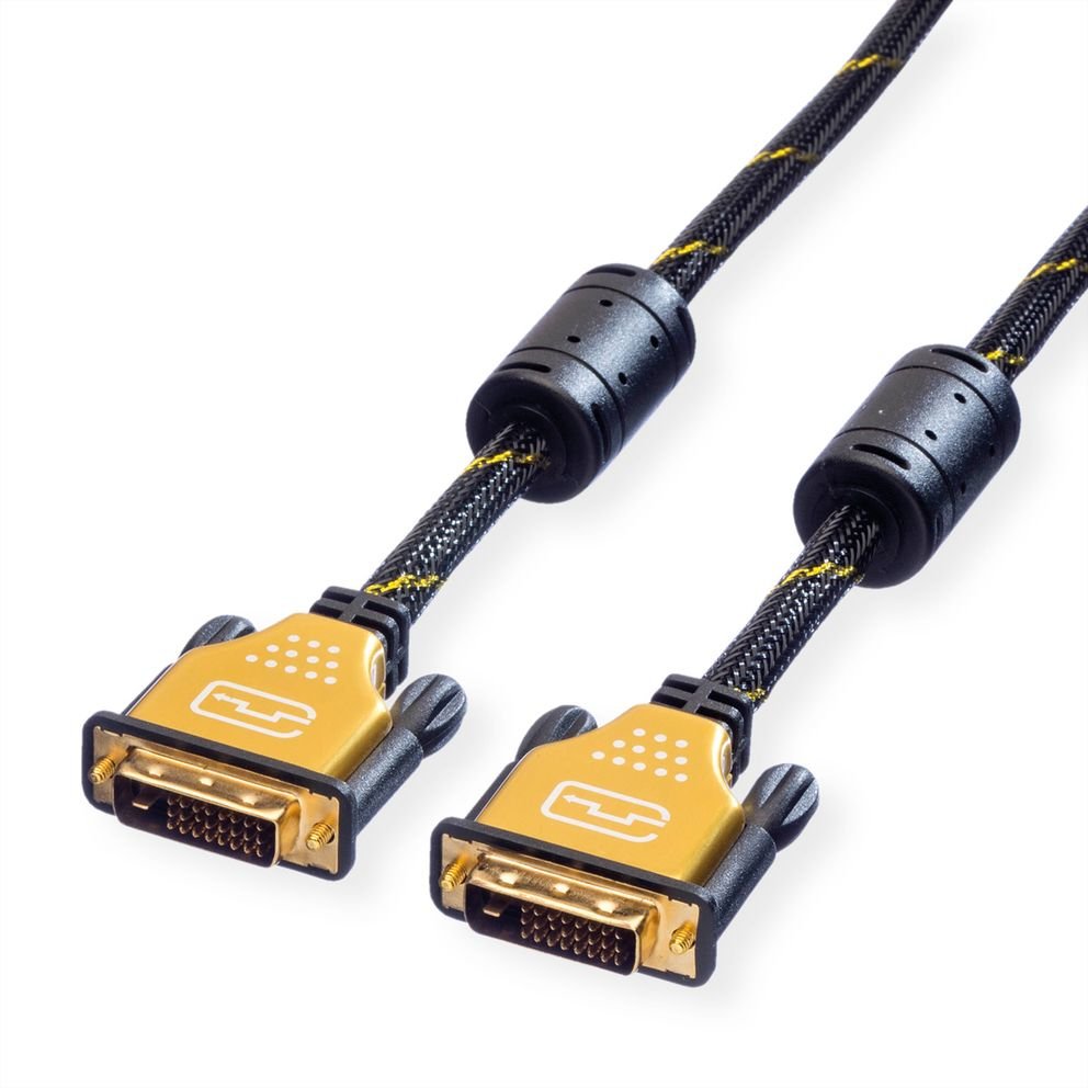 EAN 7611990194575 - ROLINE 11.04.5513 cable DVI 3 m DVI-D Negro, Oro imagen 1