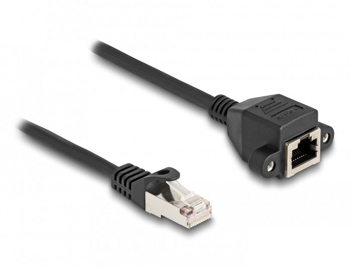 Delock 80191 Cable De Extensión Rj50 Macho A Hembra S/Ftp 0,25 M Negro