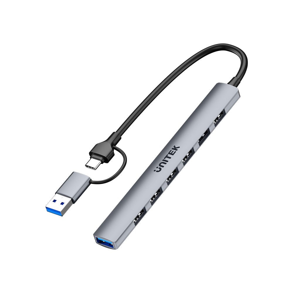 EAN 4894160057525 - UNITEK H1209AGY01 hub de interfaz USB Tipo C 5000 Mbit/s Gris imagen 1
