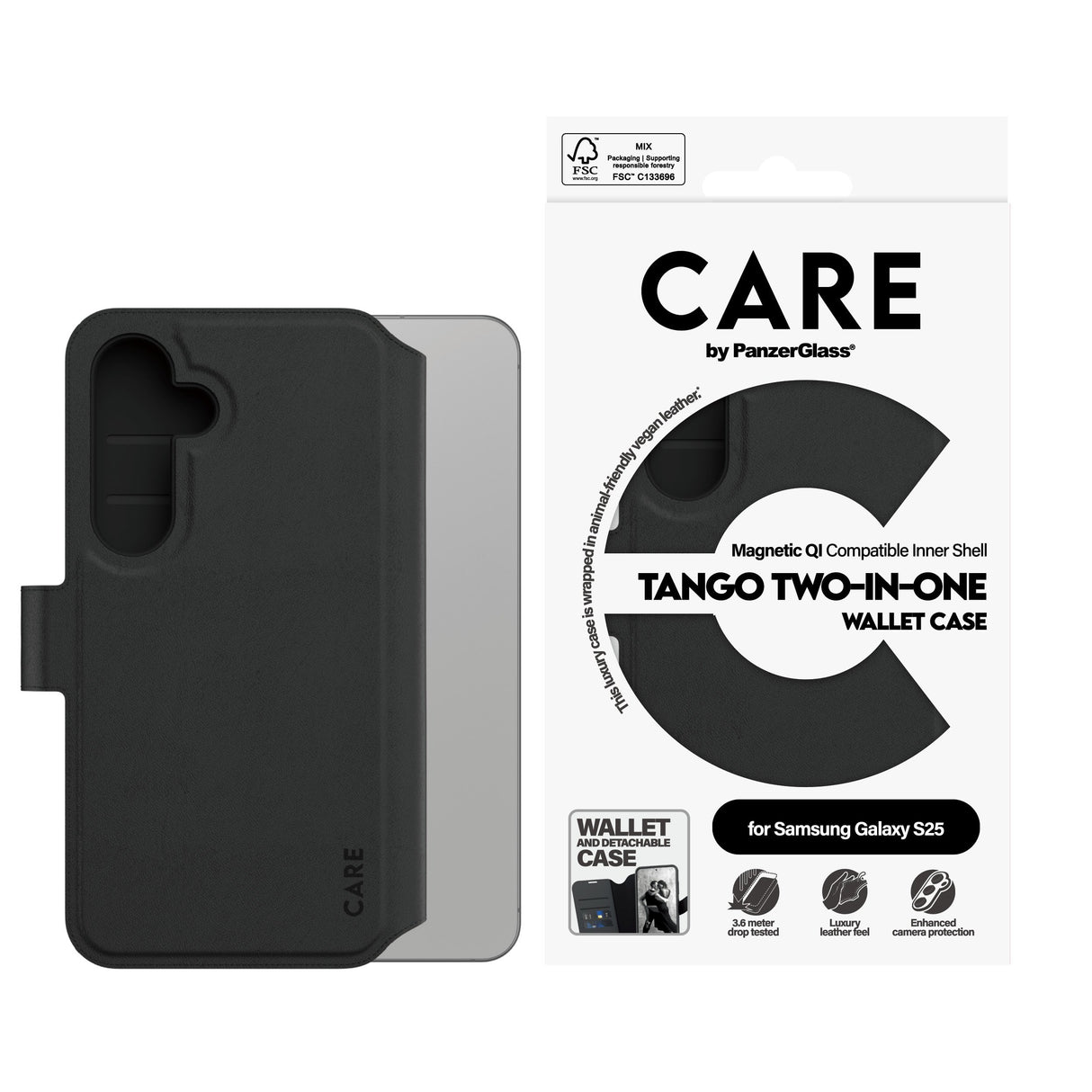 EAN 5715685016844 - PanzerGlass CARE™ by ® Tango 2-in-1 Wallet Case w. Qi Compatible Samsung Galaxy S25 funda para teléfono m imagen 3