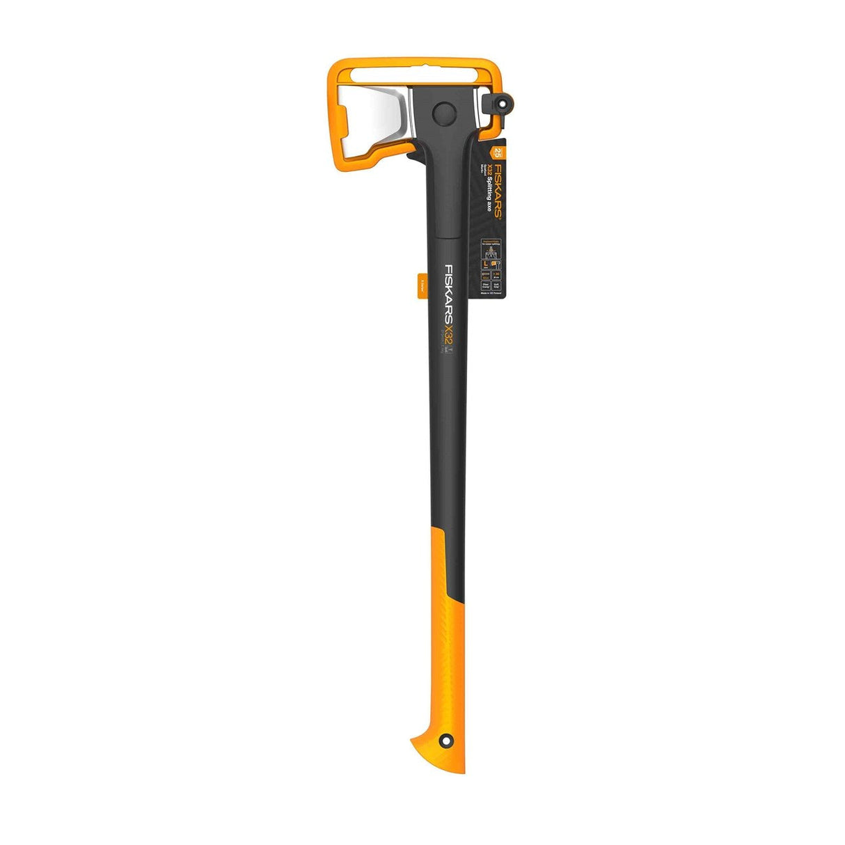 Fiskars Hacha De Dividir X-Series X32 Con Hoja En L, Negro/Naranja 1069108