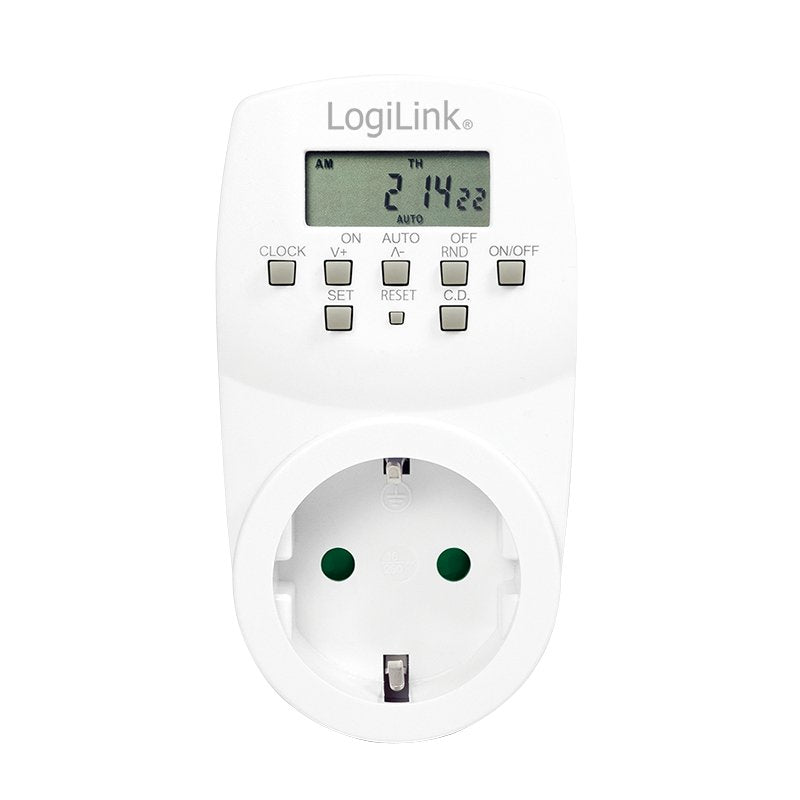 Logilink Et0007 Contador Eléctrico Programador Eléctrico Diario/Semanal Blanco