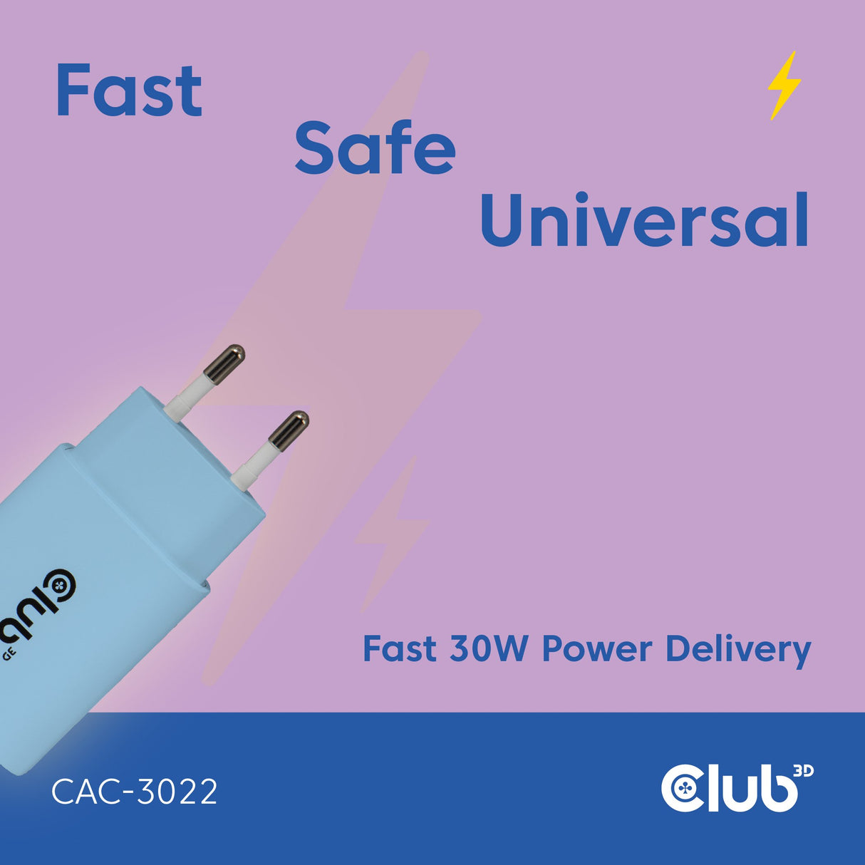 EAN 8719214473419 - CLUB3D CAC-3022 cargador de dispositivo móvil Smartphone, Universal Azul Corriente alterna Carga rápida I imagen 5