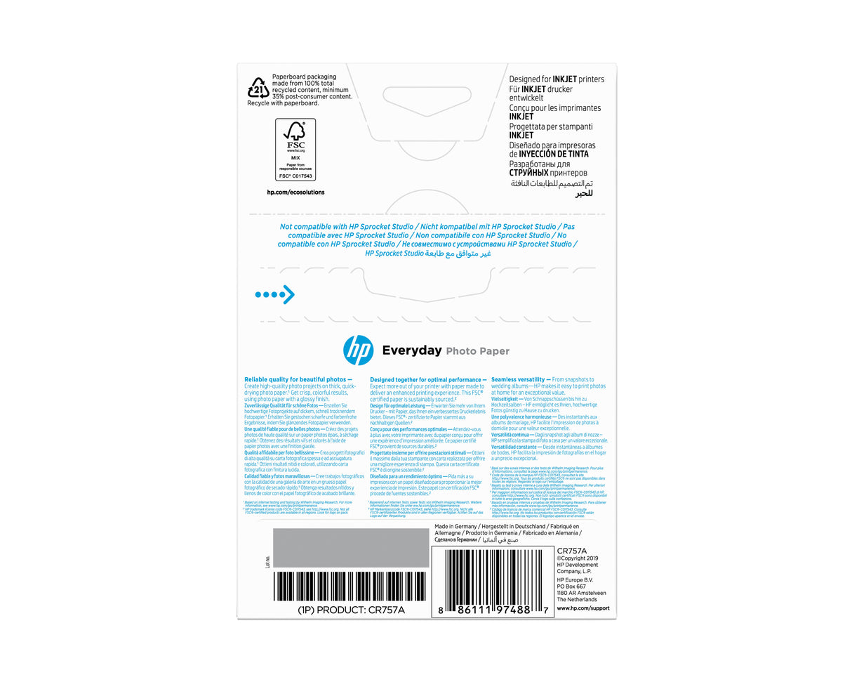 EAN 0886111974887 - HP Everyday Glossy Photo Paper-100 sht/10 x 15 cm imagen 7