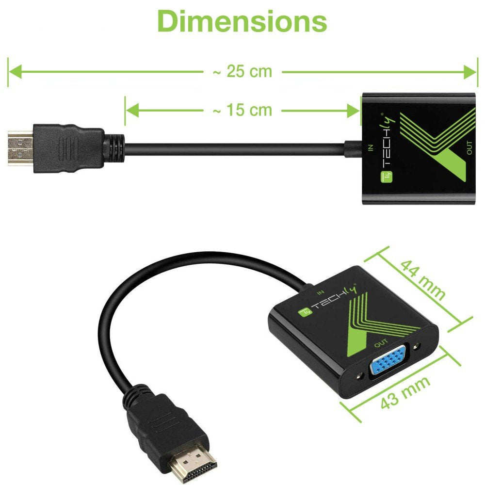 Techly Idata Hdmi-Vga2 Adaptador Hdmi A S-Vga D-Sub15 M/F