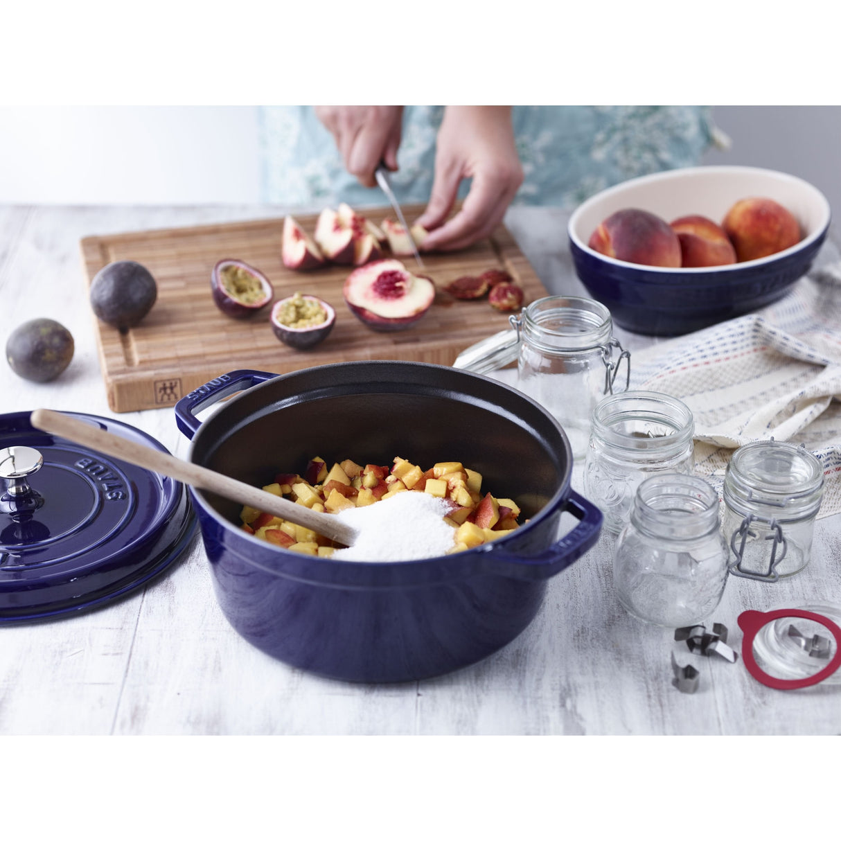 Staub Cocotte, Sartén, Azul, Hierro Fundido, 3,8 L, 1 Pieza(S), 24 Cm