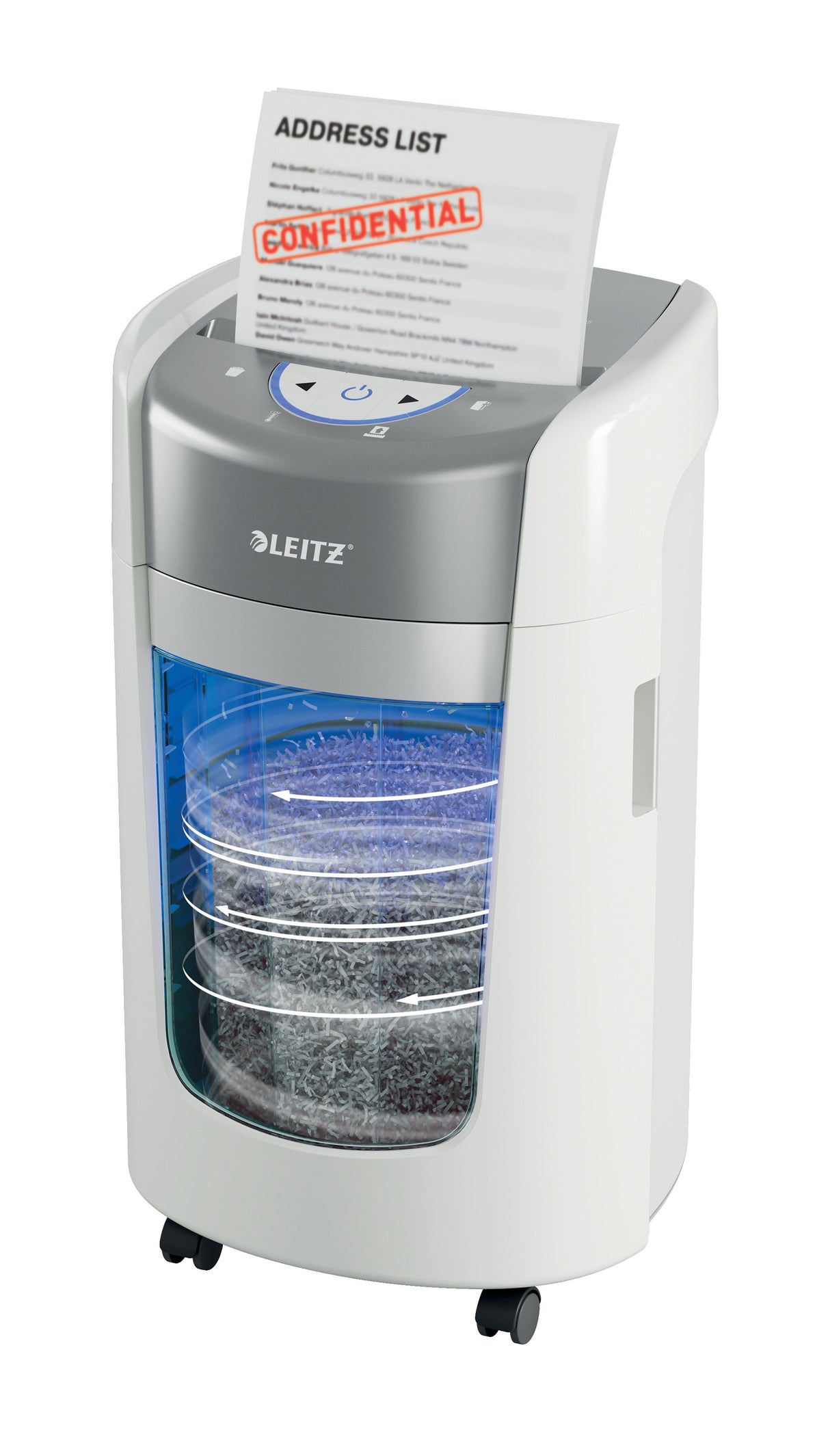 EAN 4002432142415 - Leitz IQ OptiMax Home Office 225 triturador de papel Microcorte 58 dB Gris, Blanco imagen 1