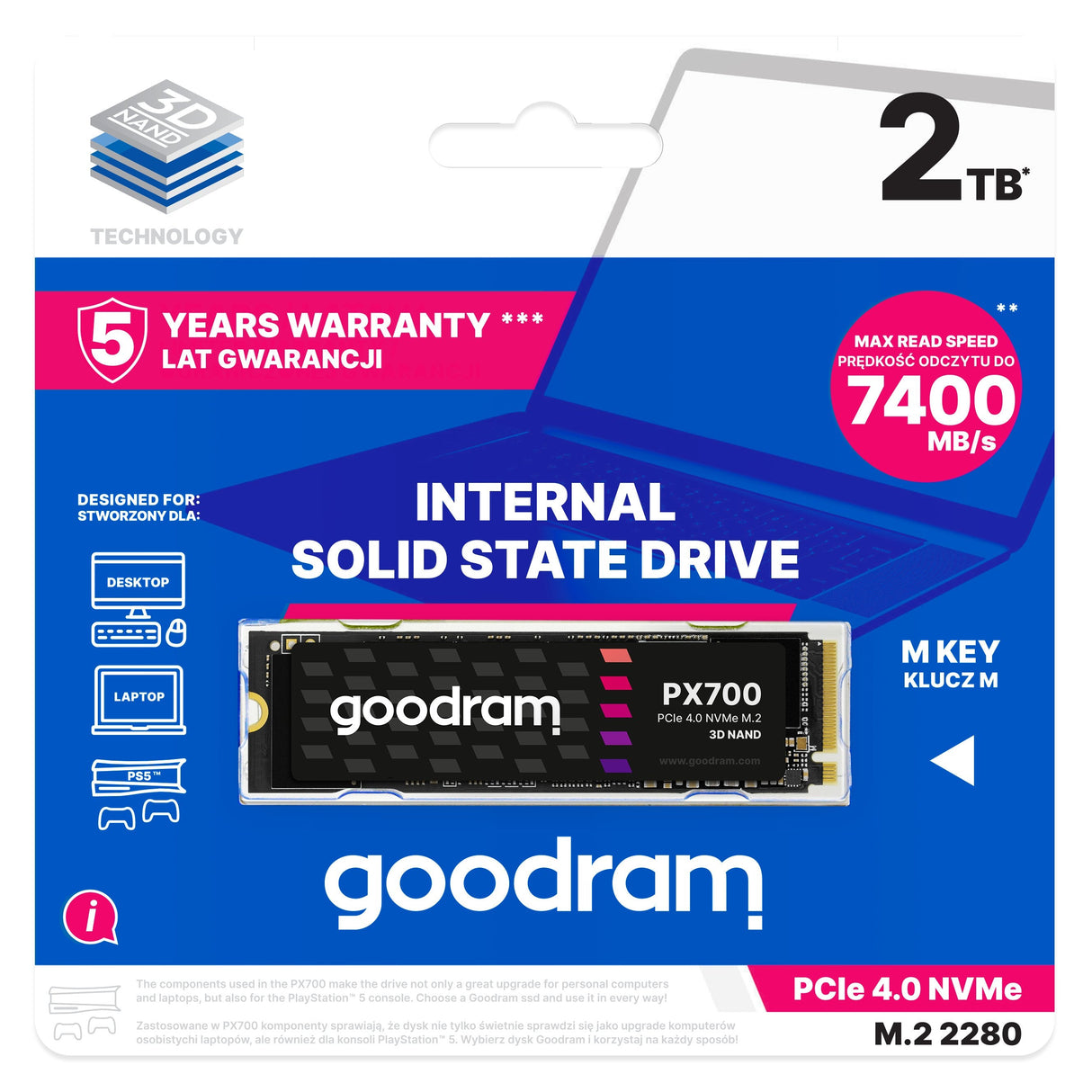 EAN 5908267965054 - Goodram PX700 SSD SSDPR-PX700-02T-80 unidad de estado sólido 2,05 TB M.2 PCI Express 4.0 NVMe 3D NAND imagen 2