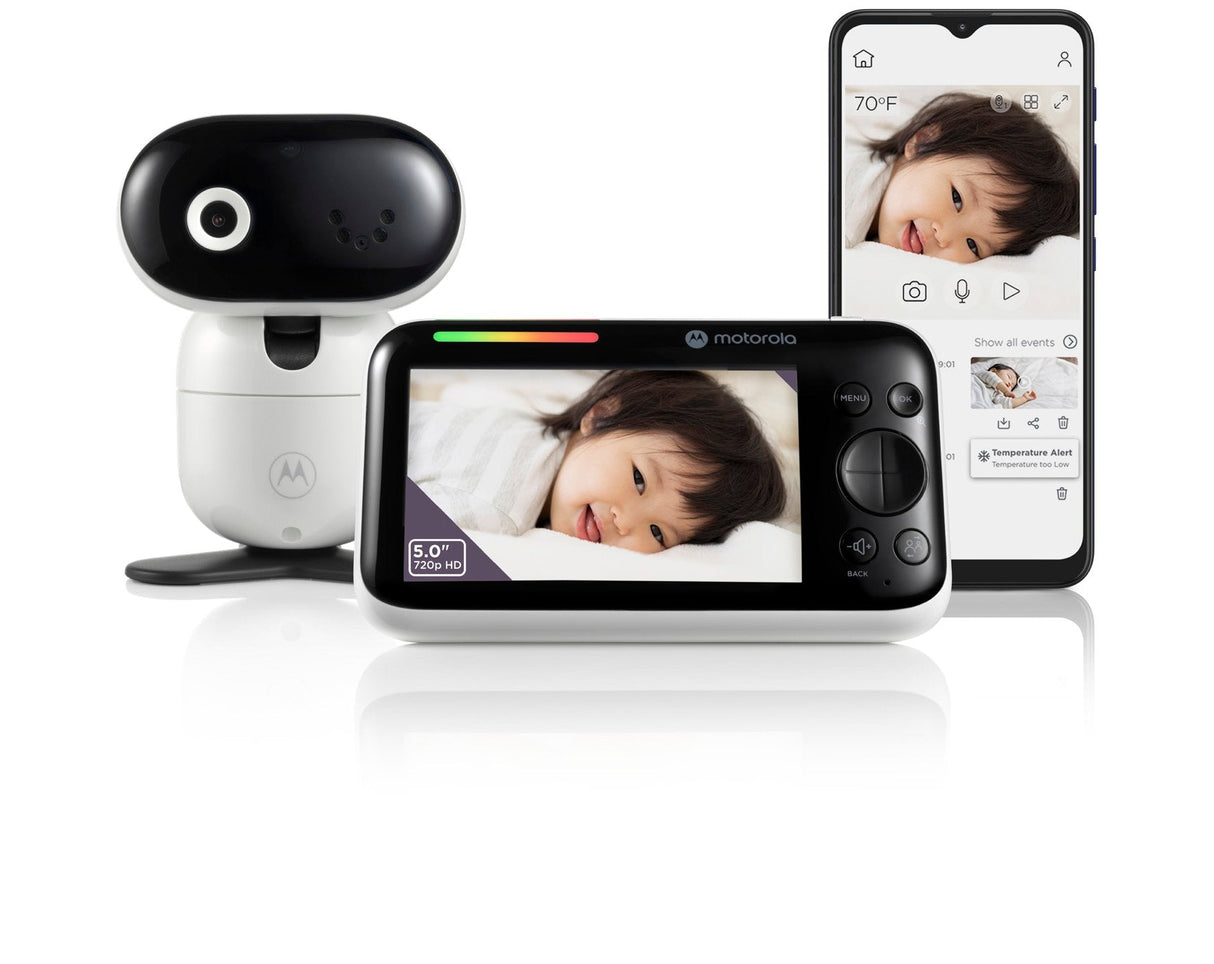Motorola Pip1610 Hd Connect 5.0" Wi-Fi Hd Motorized Video Baby Monitor, White Black