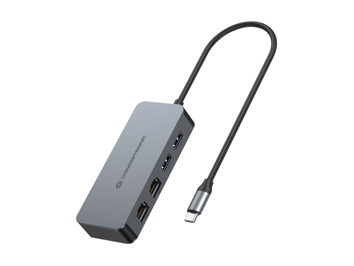 Adaptador Usb-C A Ethernet Rj45 Conceptronic Abby24g 2 Puertos Gigabit Con Hub Usb 3,2 X2 Puertos