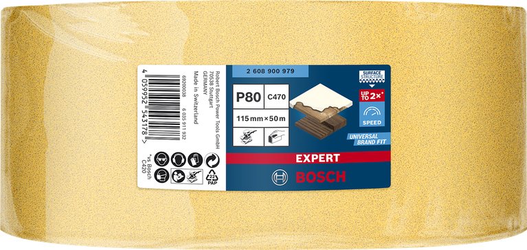 EAN 4059952543178 - Bosch Expert C470 Rollo abrasivo Grano medio P80 1 pieza(s) imagen 2