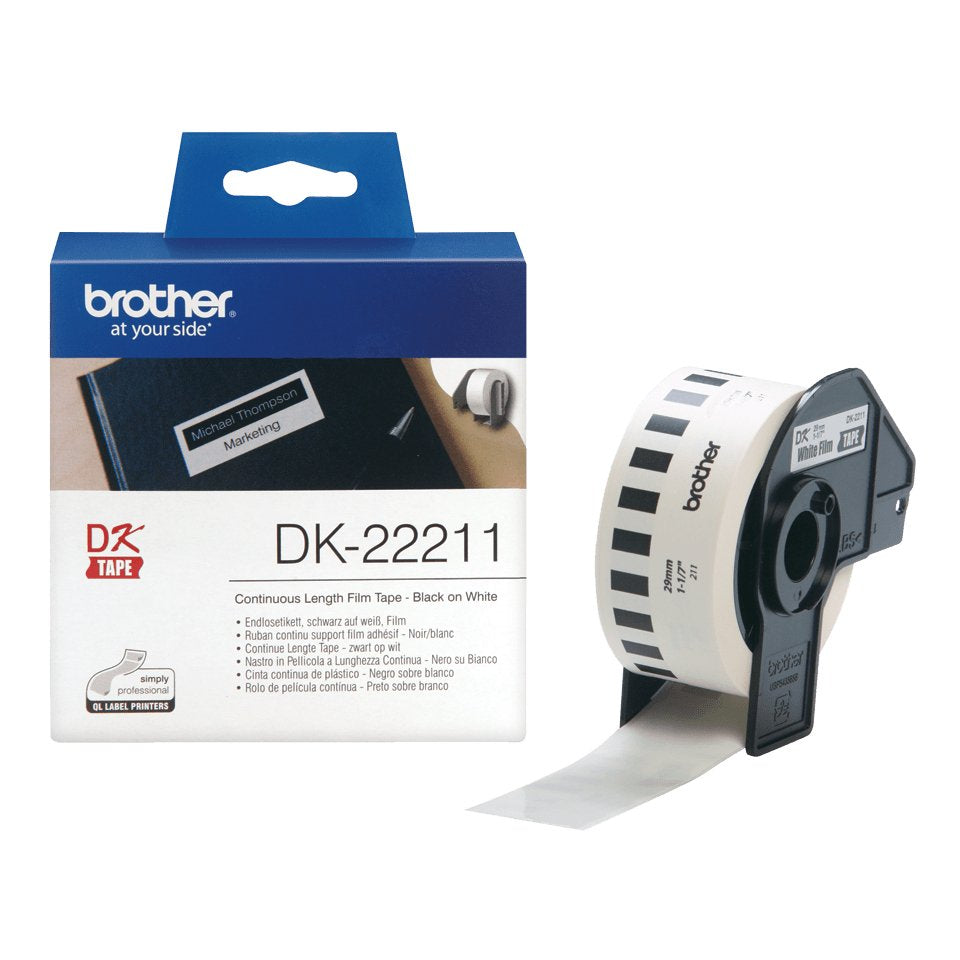 Brother Dk-22211,Blanco,Rodillo (2,9 Cm X 15,2 M) Etiquetas,Para Brother Ql-1050, 1060, 500, 550, 560, 570, 580, 650, 700, 710, 720, 820