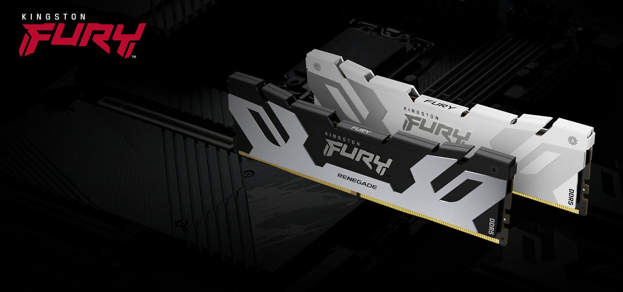 Memoria Kingston Fury 24 Gb 24x1gb Ddr5-8800, Ram Plateado/Negro, Kf588cu42rs-24, Renegade, Intel Xmp Kf588cu42rs-24