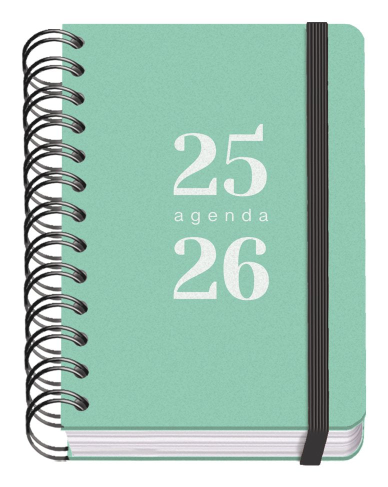 Dohe Grammar Agenda Escolar Espiral A6 - Dia Pagina - Papel 80g/M2 - Cubierta De Polipropileno - Cierre De Goma