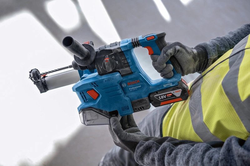 Taladro Percutor Inalámbrico Bosch Professional Gbh 18v-22 Professional Solo, 18 Voltios Azul/Negro, Sin Batería Ni Cargador